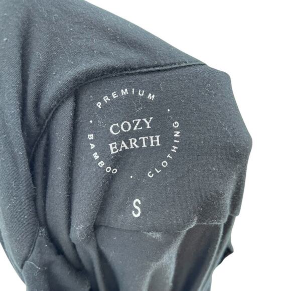 Cozy Earth Stretch-Knit Short Sleeve Pajama Top Black Size Small - Picture 8 of 10